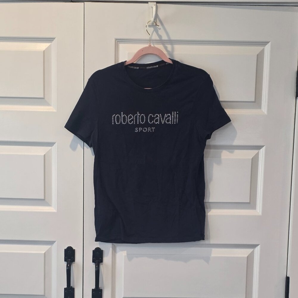 Roberto Cavalli Sport Logo Studded Tee